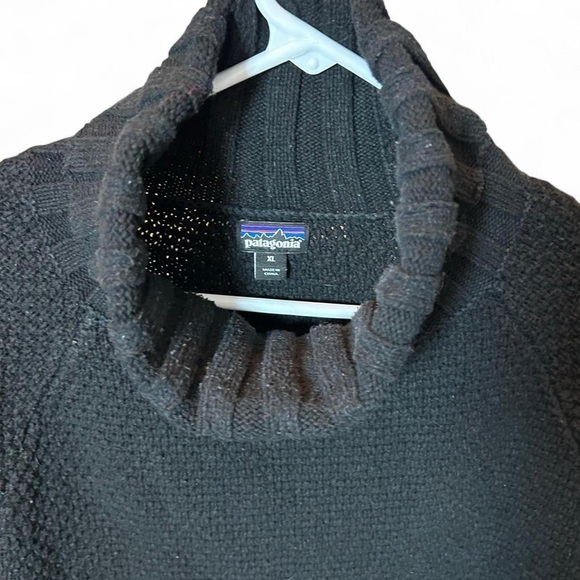 Patagonia Worn Wear Turtleneck Sweater | Black Cable Knit | XL - Picture 2 of 8